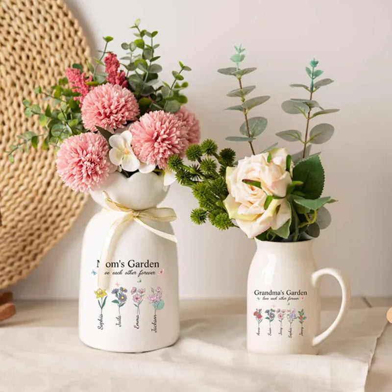 Personalized Grandma's Garden Flower Vase