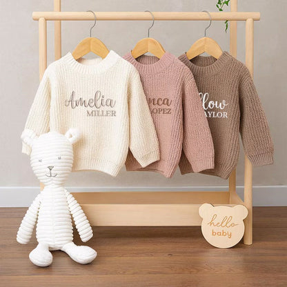 Personalized Embroidery Baby Sweater, Newborn Sweater Christmas 2025