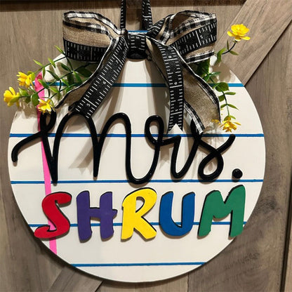 Teacher door hanger Teacher gift 3D cut name sign classroom decor