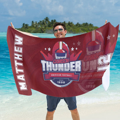 Custom Sports Team Logo Beach Towel, Add Your Logo Design Personalized Towels