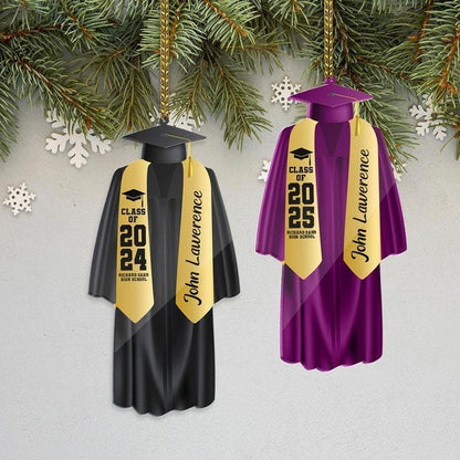Personalized Graduation Ornament, Color Graduation Gown, School Graduation Ornament Gifts