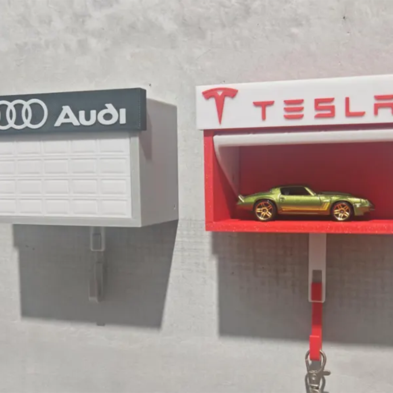 Mini Garage Key Holder: Toy Car Display with Hidden Compartment