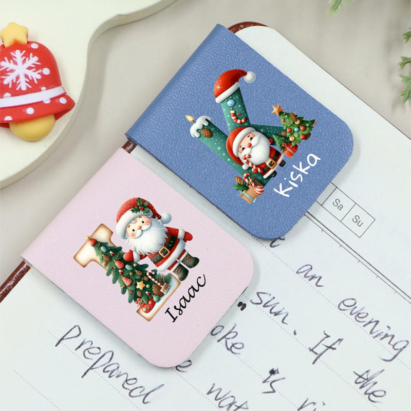 Personalized Christmas Magnetic Bookmark, Custom Name & Initial A-Z