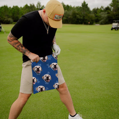Personalized Pet Golf Towel - Funny Dog Face Photo on Golf Towel