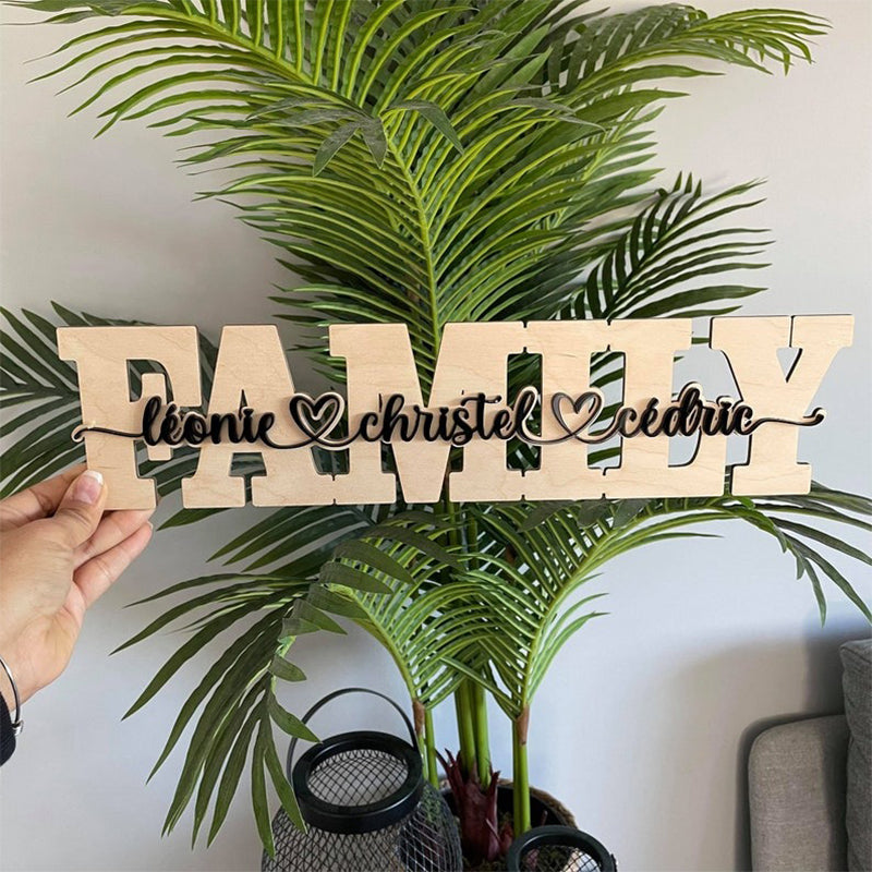 Personalized wooden word LOVE,FAMILY, MOM ,MAMIE engraved in wood