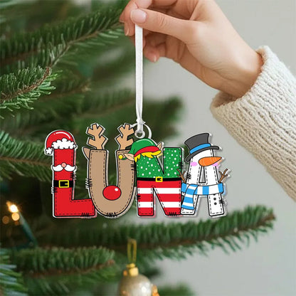 Personalized Acrylic Alphabet Christmas Ornament: Kids Gift