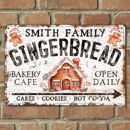 Custom Name Gingerbread Bakery Metal Sign