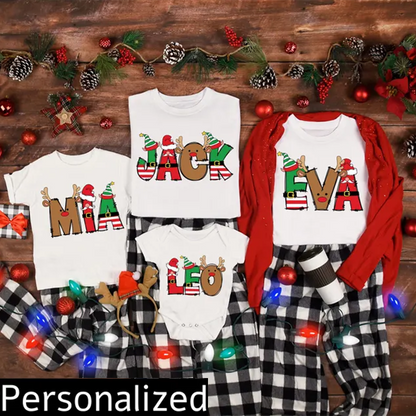 Family Monogram Christmas Shirt,Personalized Christmas Name Shirt