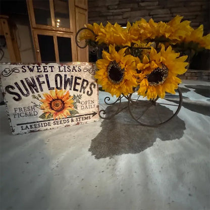 Custom SUNFLOWERS Metal Farm Sign Personalized Name
