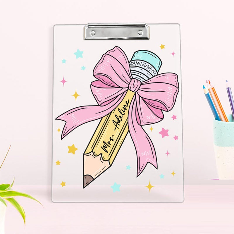 Personalized Teacher Gift, Acrylic Clipboard With Teacher Name
