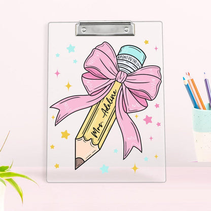 Personalized Teacher Gift, Acrylic Clipboard With Teacher Name