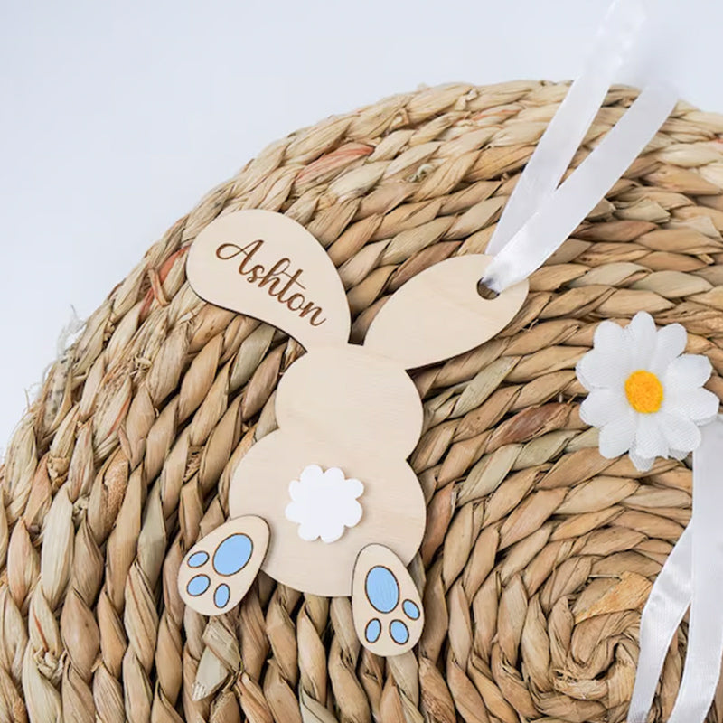 Personalised Easter Bunny Basket Gift Tag Name Tag