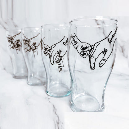 Fathers day personalised beer glass