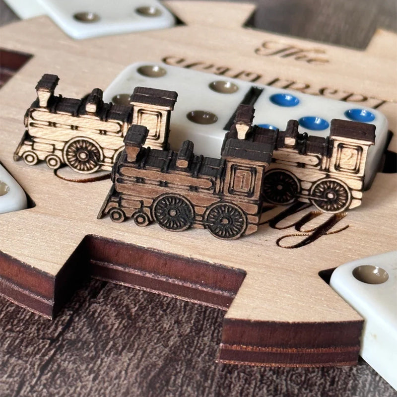 Mexican Train Personalized Hub And Holder Set Dominoes Custom Name Family Game Night