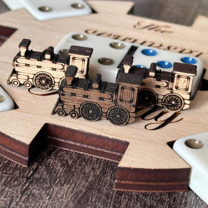 Mexican Train Personalized Hub And Holder Set Dominoes Custom Name Family Game Night