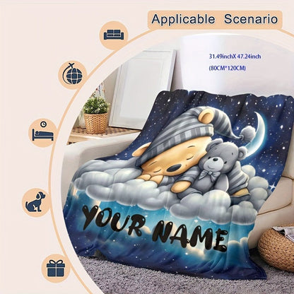 Print Flannel Throw Blanket - Cozy Hypoallergenic All-Season Quilt for Bed