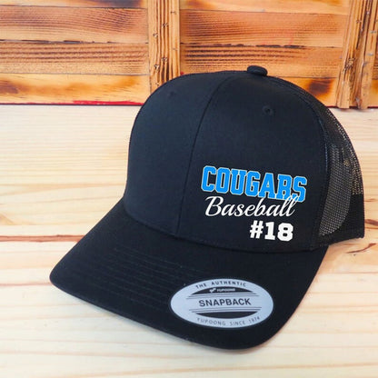 Custom Sport Hat,Football Softball Baseball Sport Hat, School Spirit