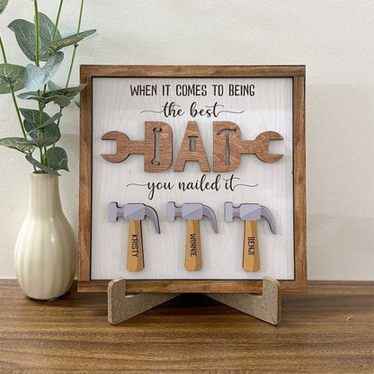 Personalized Father's Day Gift, The Best Dad Sign, Family Sign