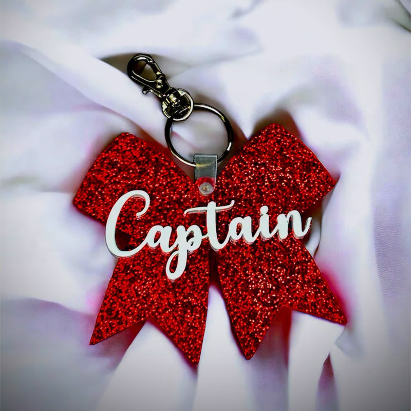 Go Fight Win! Cheer Bow Keychain