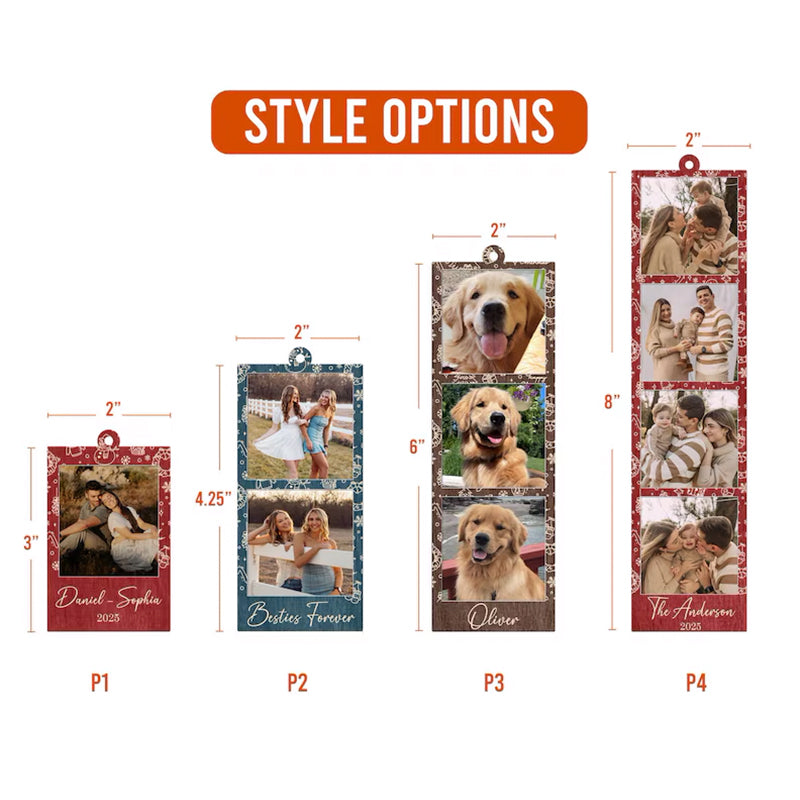 Custom Photo Strip Christmas Ornament: Personalized Family Keepsake