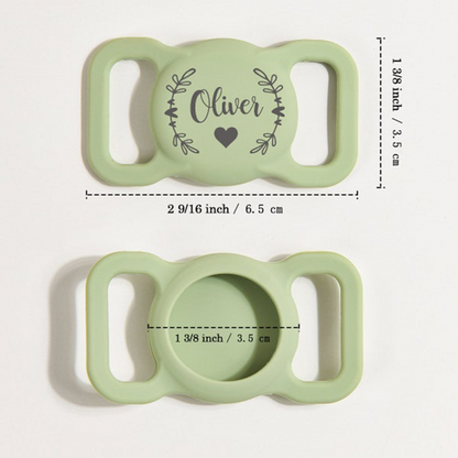 Pet AirTag Collar Holder,Slide on Dog Name Tag,Custom AirTag Cat Collar