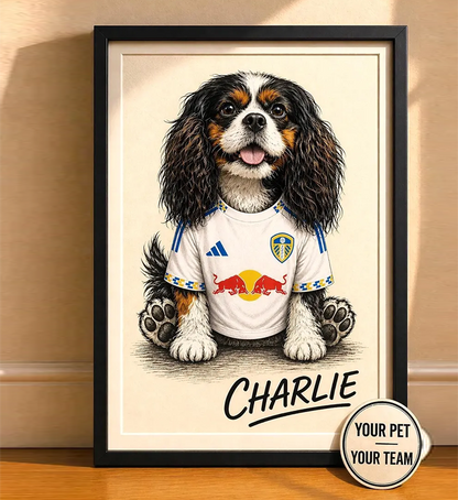 Personalised Pet Portrait in Football Team Shirt | Custom Dog Illustration