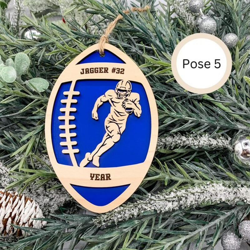 Personalized Football Charms, Wooden Sports Charms With Name And Custom Text