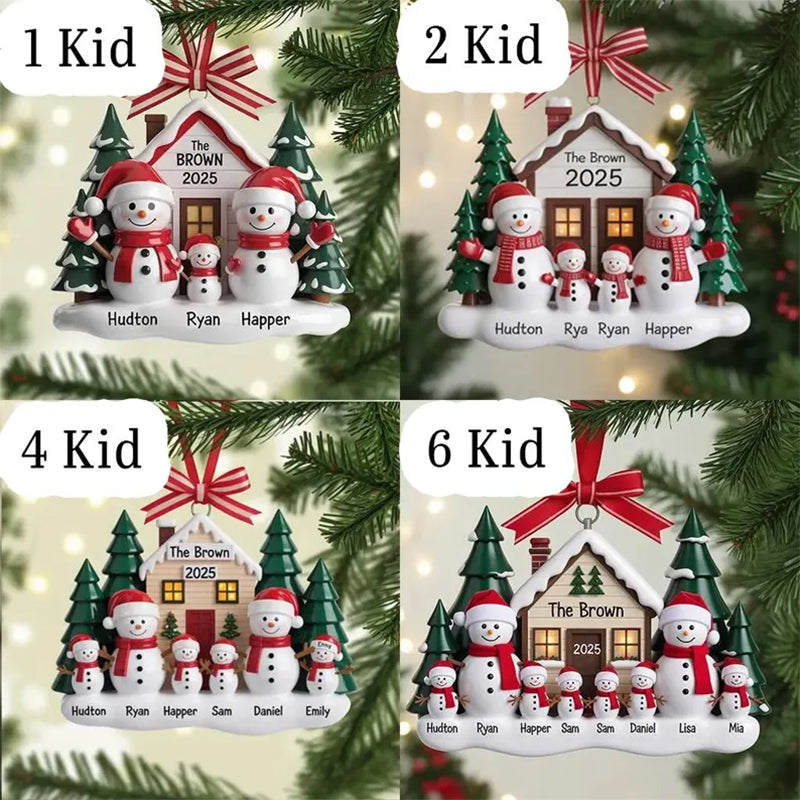 Personalized Snowman Family Ornament