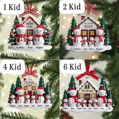 Personalized Snowman Family Ornament