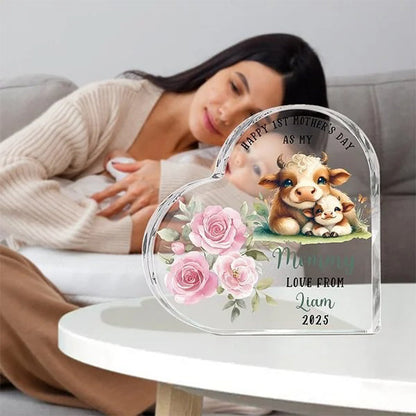 Personalized Happy 1st Mother's Day Cute Animal Heart