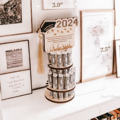 Graduation Money Tree Holder | Handmade gift, Custom Graduation Gift message, Custom name