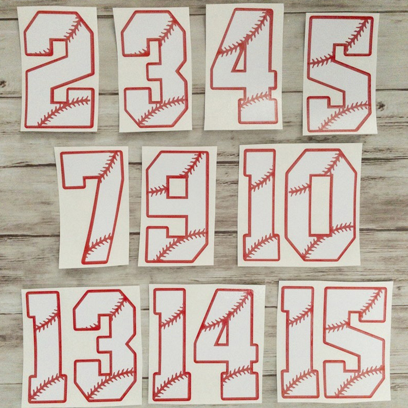 Personalized Baseball Softball Soccer Football Cheer Number Sticker