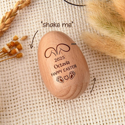 Personalized wooden musical egg, Musical Wooden Easter Egg Shakers