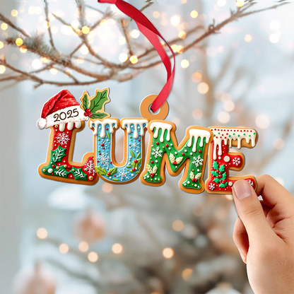 Personalized Name Gingerbread Ornament, Custom Kids Name Ornament