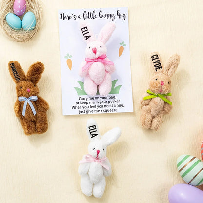 Personalized Easter Cute Tiny Plush Pocket Hug Bunny