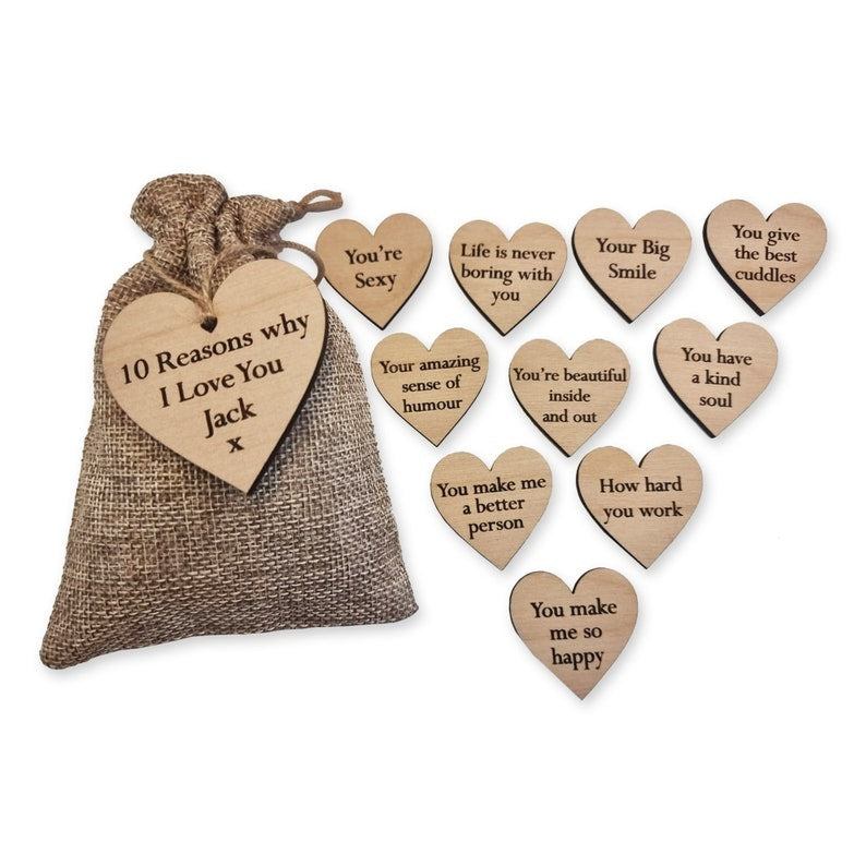 Personalised Bag of Reasons Why I Love You - Romantic Gift For Someone Special - Wedding - Anniversary - Valentine's Day - Birthday