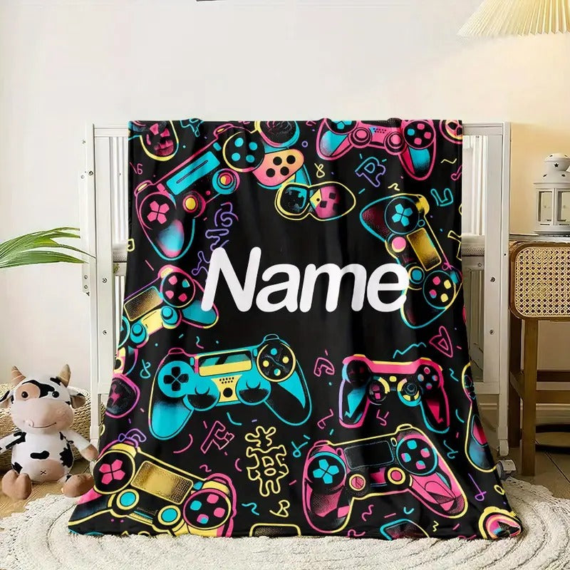 Gamepad Personality Portable Lightweight Flannel Throw Blanket