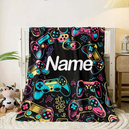 Gamepad Personality Portable Lightweight Flannel Throw Blanket