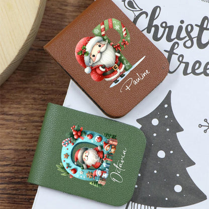 Personalized Christmas Magnetic Bookmark, Custom Name & Initial A-Z