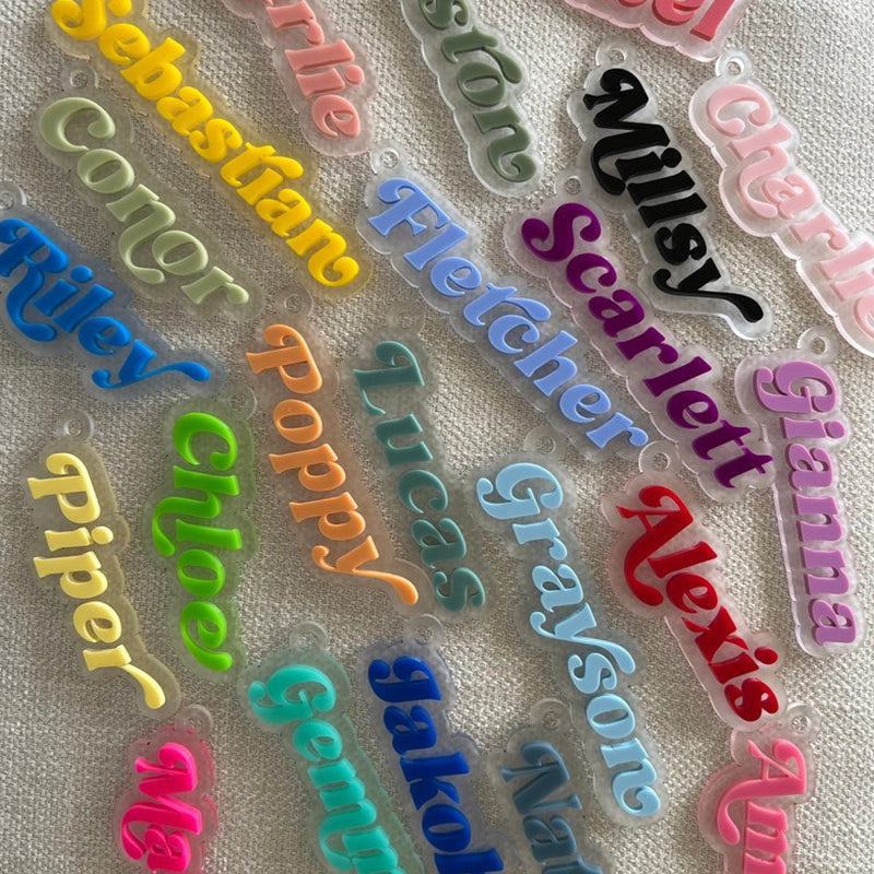Acrylic Name Tag Personalised Keychain