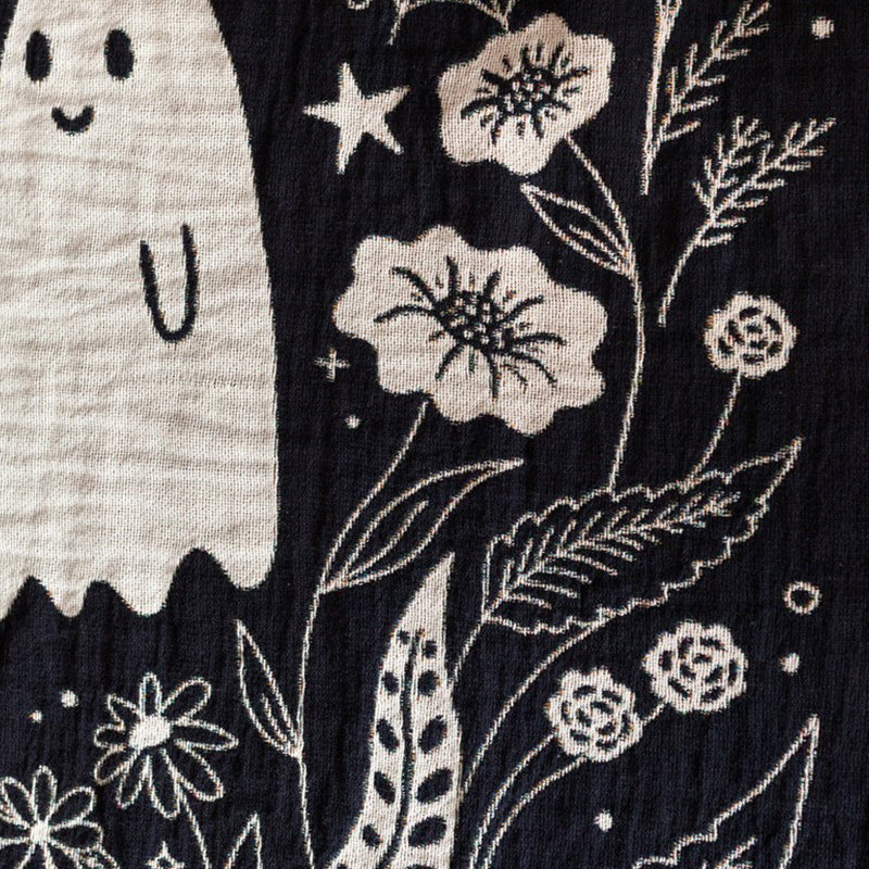 Til Death Blanket: Ghosts Woven Throw, Unique Spooky Couple Gift