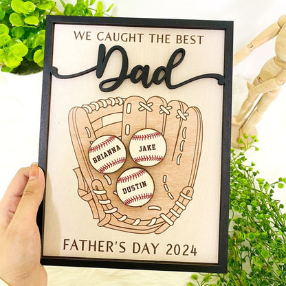 Personalized We Caught The Best Dad, Kid's Name Personalized Throwing Ball