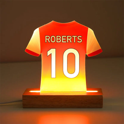 Personalised LED Football Shirt Lamp, Football Night Light Gift