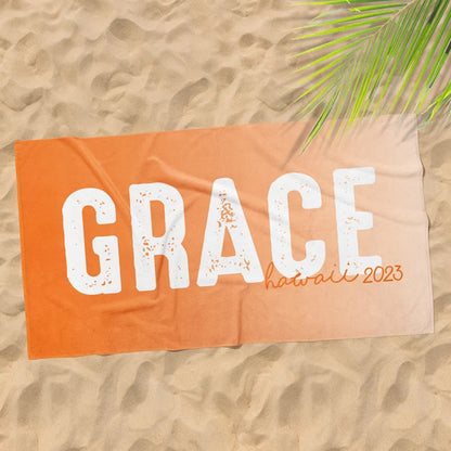 Solid Bold Font Style Personalized Beach Towel Personalized Name Bath Towel