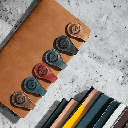 Customized Magnetic Leather Bookmark, Personalized Leather name Bookmark, Reader Gift