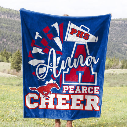 Custom Pearce Mustang Cheer Blanket for PHS Cheerleaders and Their Supporters