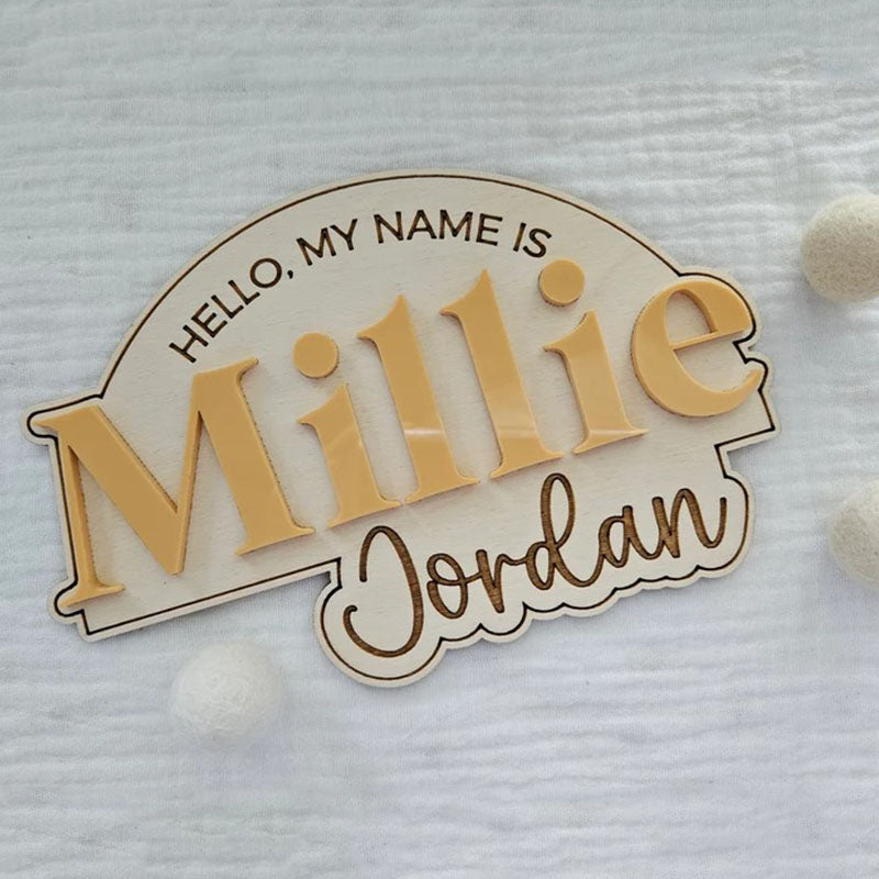 Name Sign For Baby Personalized Newborn Birth Announcement Sign Wooden
