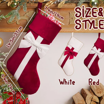 Personalized Christmas Stockings,Custom Bow Stockings with name