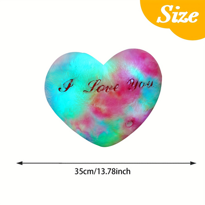 Light Up Heart Plush Pillow, Heart Toy with Colorful Lights