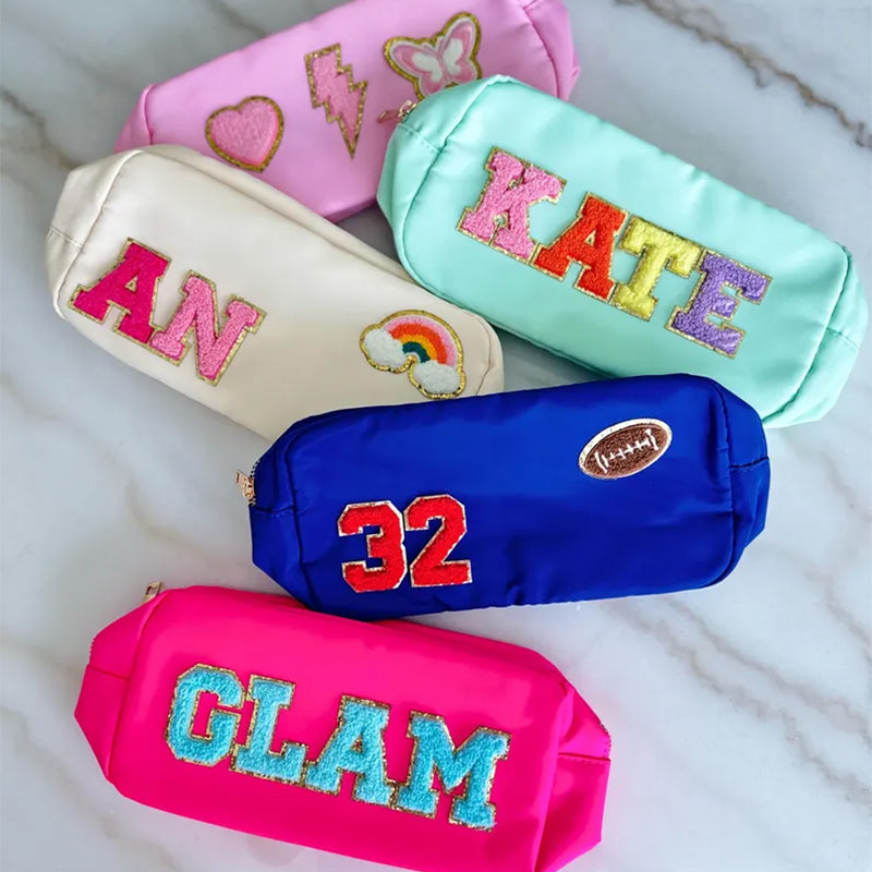 LARGE personalized cosmetic bag, custom make up bag